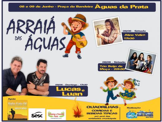 ARRAIÁ DAS ÁGUAS 2019 ACONTECE DIAS 08 E 09 DE JUNHO