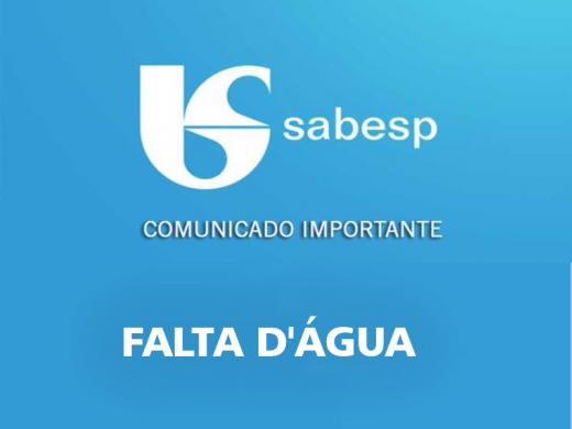 MANUTENÇÃO POR CAUSA DA ESTIAGEM PODE PROVOCAR FALTA D´ÁGUA HOJE