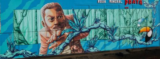 Águas Prata homenageia o descobrimento de mina que originou a empresa com mural de 187m2