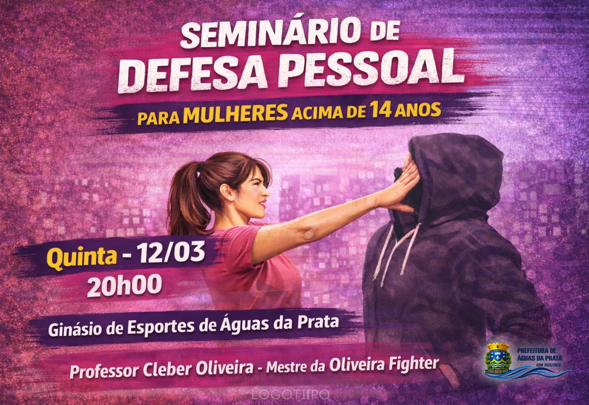 SEMINÁRIO DE DEFESA PESSOAL PARA MULHERES NO GINÁSIO DE ESPORTES