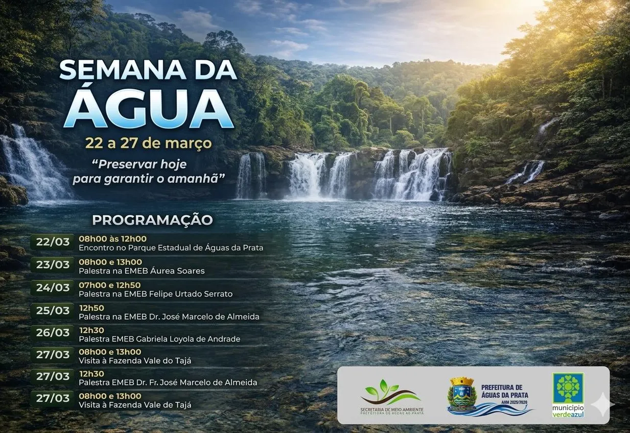 ÁGUAS DA PRATA CELEBRA A SEMANA DA ÁGUA COM PROGRAMAÇÃO ESPECIAL