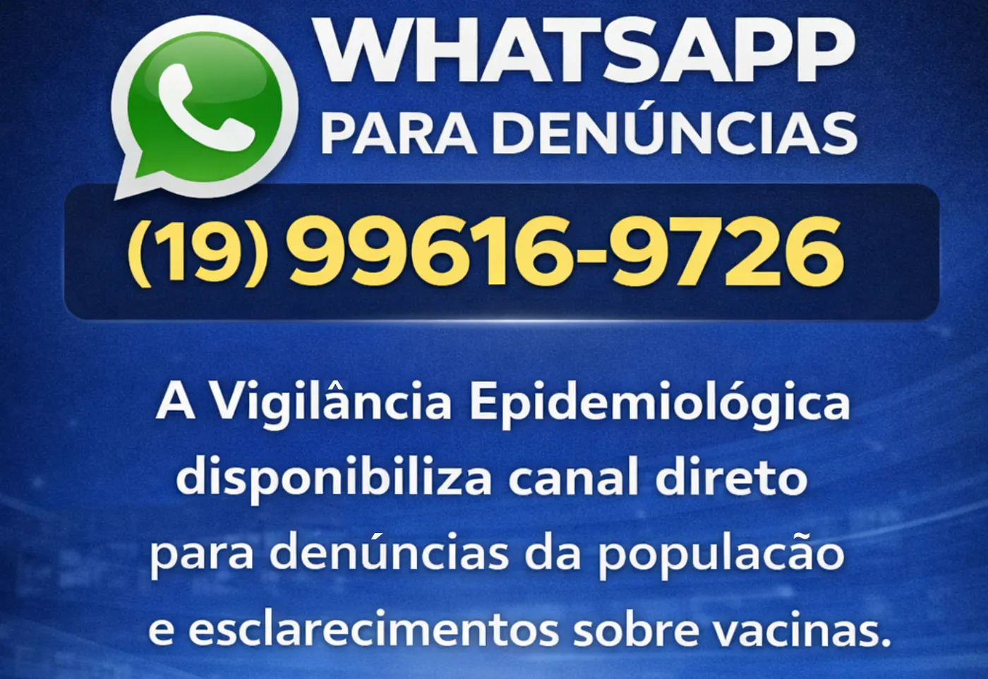 VIGILÂNCIA EPIDEMIOLÓGICA DISPONIBILIZA CANAL PARA DENÚNCIAS E ESCLARECIMENTO SOBRE VACINAS